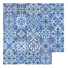 24pcs Peel And Stick Backsplash Wall Tile For Kitchen Bathroom Blue And White