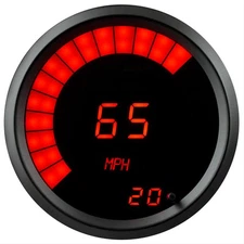 Universal Memory Digital Speedometer Red LED Gauge Black Bezel Made In The USA