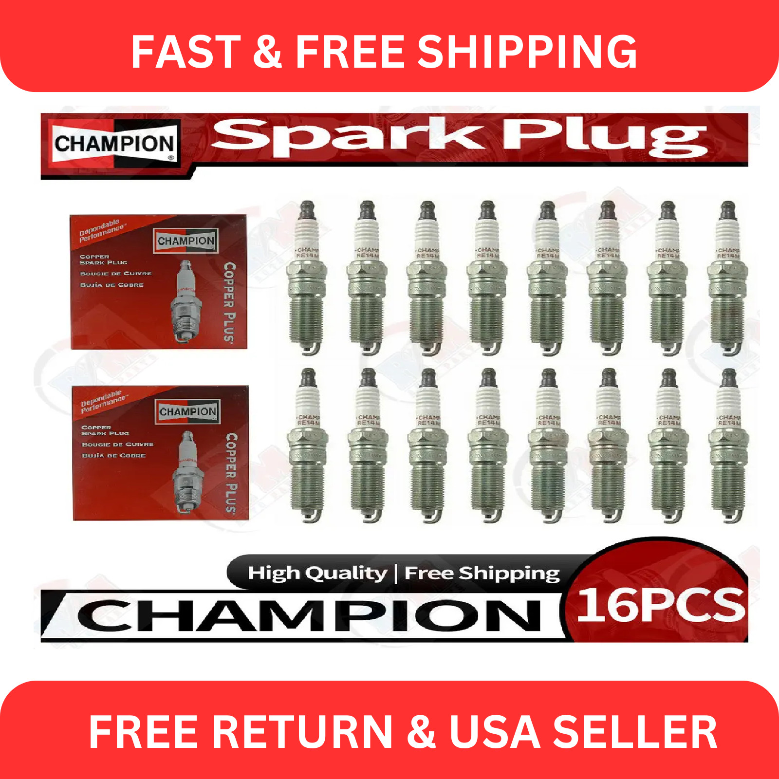 Genuine Spark Plugs Copper Plus For Mopar Jeep RAM Dodge Hemi Chrysler Set Of 16
