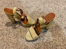 LANVIN PARIS Patent Leather Ankle Strap Sandal Size 37