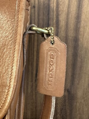 VINTAGE COACH City Bag Camel Leather VTG Crossbody handbag