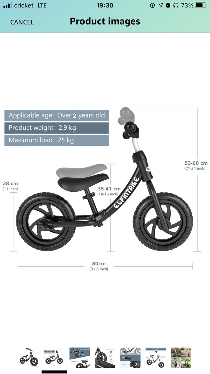 Besrey Balance Bike Kids Toddler For 2 3 4 5Year Old Boy Girl 12