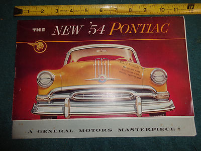 1954 PONTIAC FULL LINE SALES BROCHURE / ORIGINAL DEALERSHIP FOLDER!!!