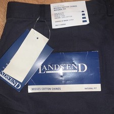 LANDS END MISSES Cotton Chino NATURAL FIT SZ Black 8Rx29L