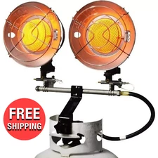 Compact Portable Propane Double Tank Top Heater w/ Adjustable Heads | 30,000 BTU