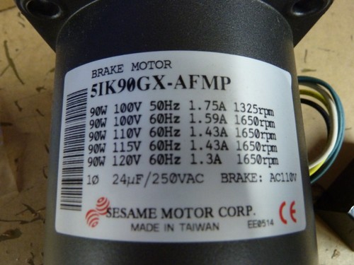 Motore Sesamo 5IK90GX-AFMP 90W 1650rpm 115V motore freno [G2] - Foto 3 di 7