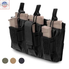 Tactical Rifle Pistol Open-Top Molle Double/Triple Magazine Pouch Holder Carrier