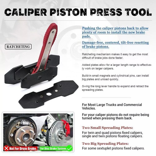 Car Ratchet Brake Caliper Piston Spreader Press Tool Brake Caliper Compressor - Imagen 3 de 14