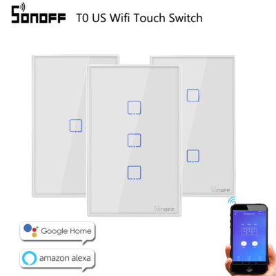 Sonoff WiFi Smart Switch T2 1 2 3 Gang Wall Touch Panel Wireless Remote Control