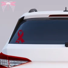 Multiple Myeloma Cancer Heart Awareness Ribbon Burgundy Vinyl Decal 22 Sizes