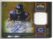 ALSHON JEFFERY 2012 TOPPS TRIPLE THREADS ROOKIES JERSEY GOLD RC AUTO 25/25 BEARS