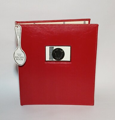 C.R. Gibson NEW Pocket Page Ring-bound Red Recipe Book 40 Recipe Cards Dividers
