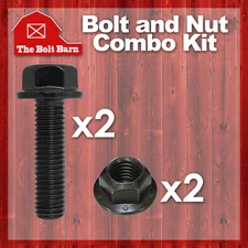 (2) 3/4-16x2 Grade 8 Hex Flange Screws Bolts & (2) 3/4-16 Gr.G Flange Lock Nuts