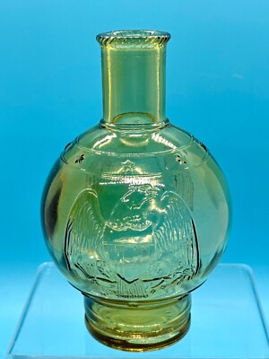 Wheaton Glass Amber Eagle & Stars 6  Extinguisher   EUC!