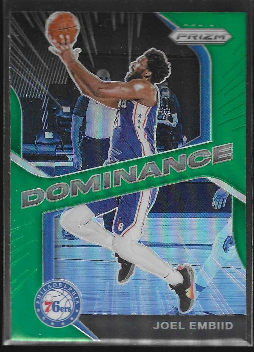 2021 Panini Prizm Basketball Joel Embiid #11 Prizm Dominance Green