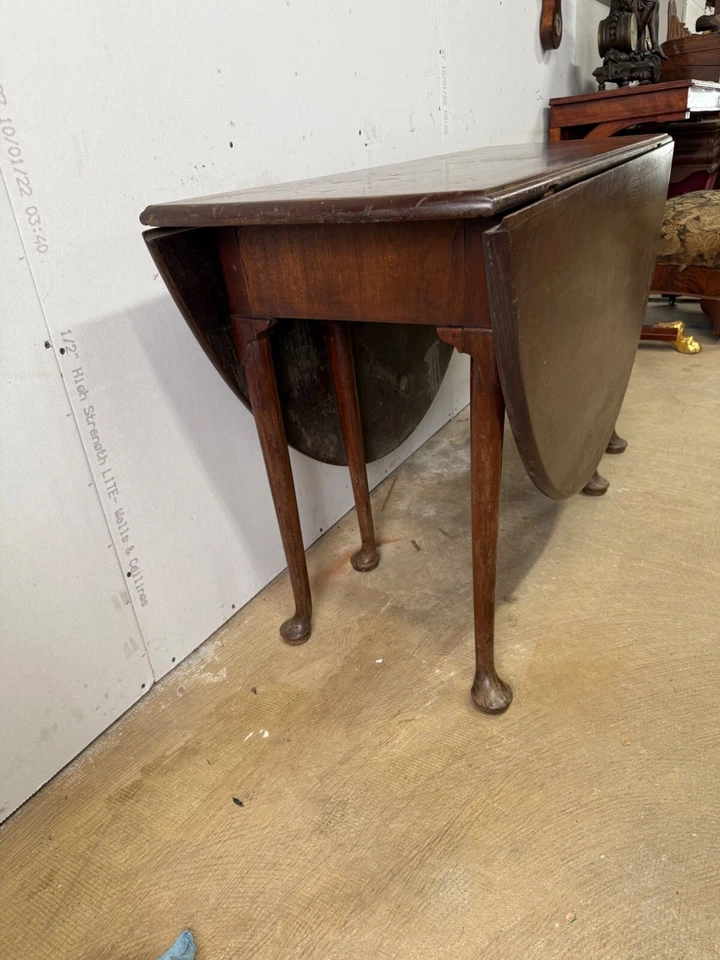 Старинный обеденный стол королевы Анны 18-го 1760-го периода пригодный для использования орех оригинальный большой - Изображение 4 из 4