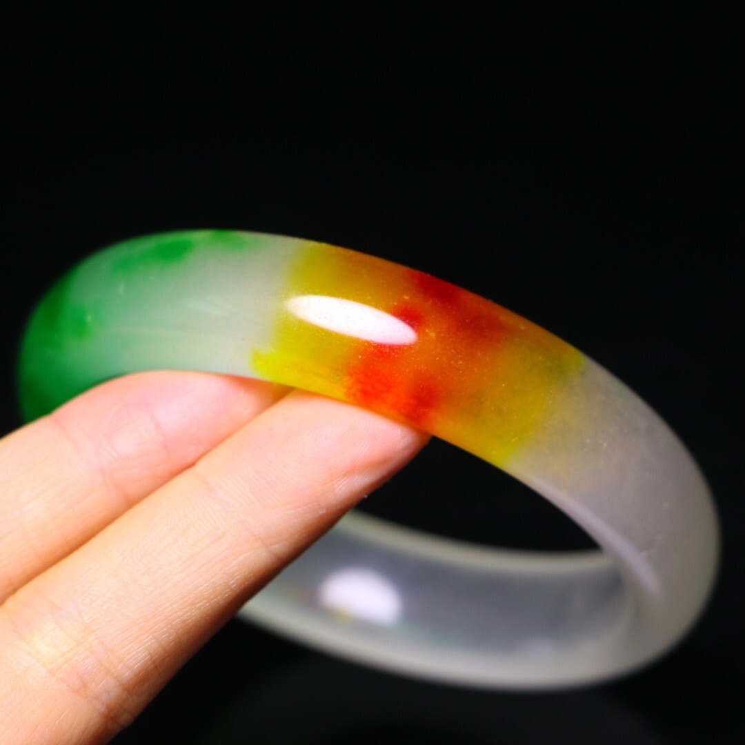 Certified Natural Grade AAA Icy Myanmar Jade jadeite bracelets Bangle 62-63MM