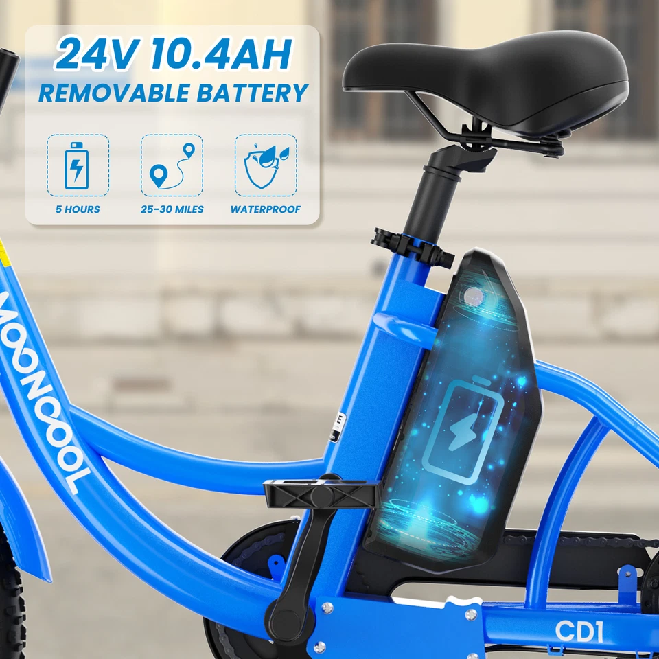 NAIZEA 16 inch Electric Tricycle for Kids Ages 6-16 Years Old Step-Thru Etrike - Image 4 of 4