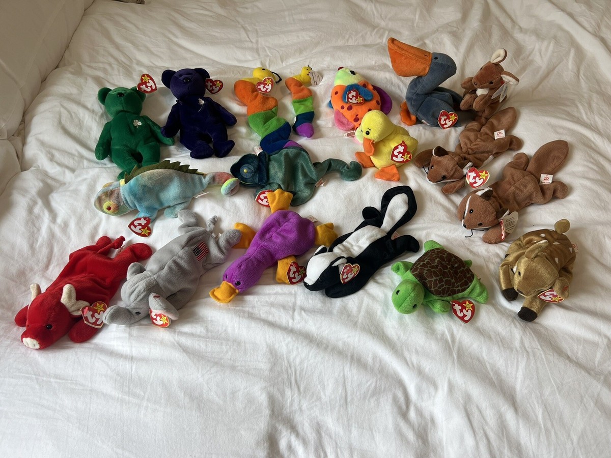 (18) TY Beanie Babies 1993-2003 Rare And Hard To Find With Errors All Mint!