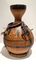 EXCEPTIONNELLE GRANDE GOURDE AFRICAINE SCULPTÉE ANCIENNE