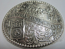 NFR 1993 SILVER PLATE National Finals Rodeo Buckle New in Shrink wrap