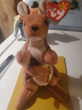 TY Beanie Baby - POUCH the Kangaroo 4161  RARE Retired Beanie  