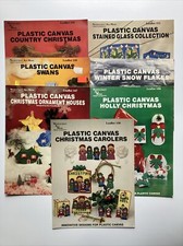 Lot of 7 Needlecraft Ala Mode Patterns Patchwork Plastic Canvas Christmas 90s