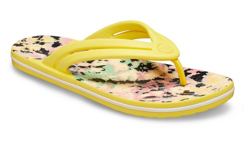 yellow croc flip flops