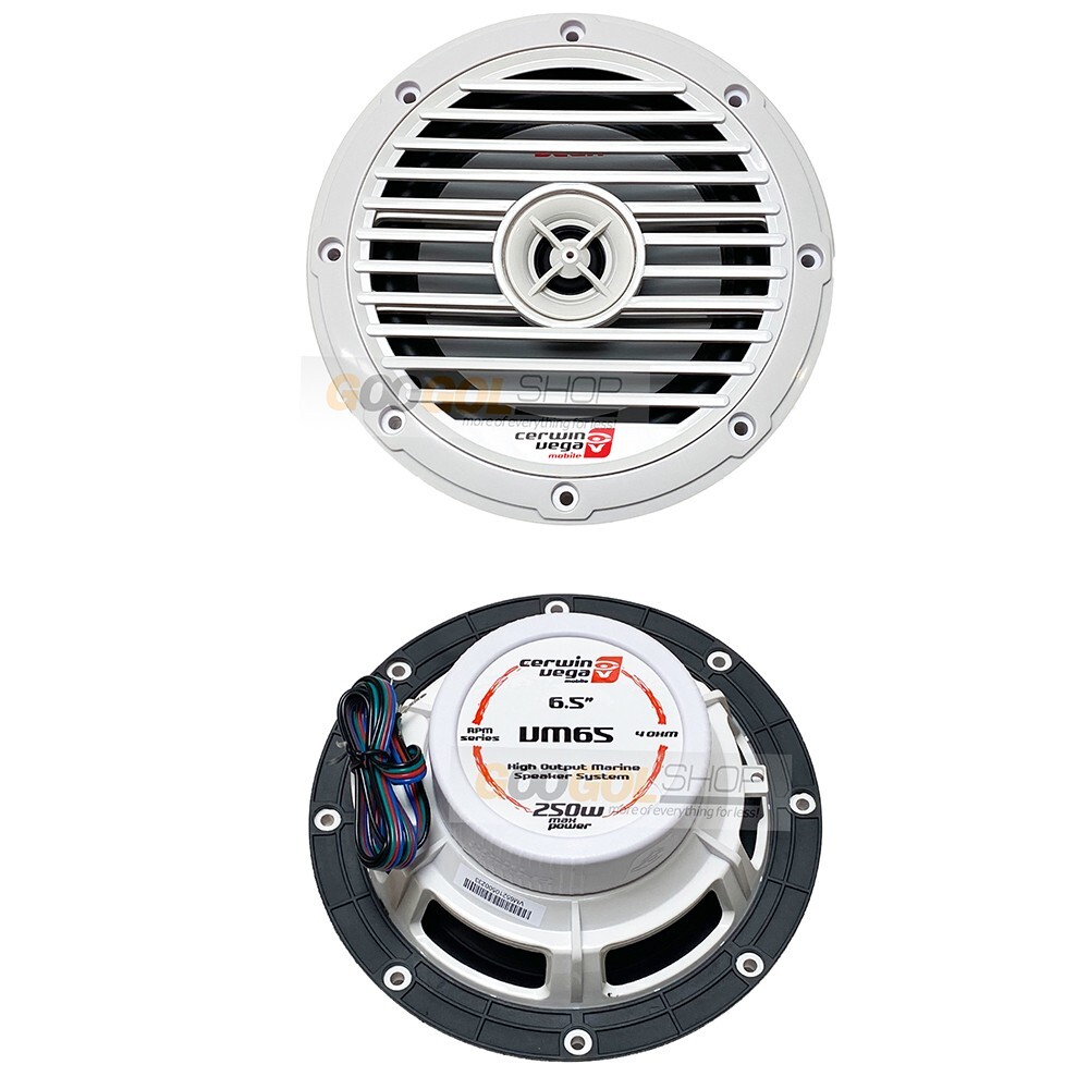 Кол-во 4 Морских спортивных динамика Cerwin Vega VM65 65 мощностью 250 Вт со светодиодной подсветкой