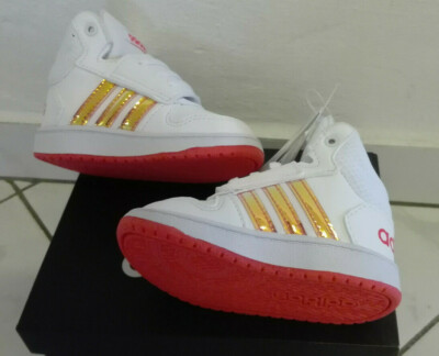 ''ADIDAS Hoops Mid 2.0I''Basketball-Sneaker,Klett-Turnschuhe,21,weiß,glitzer,NEU