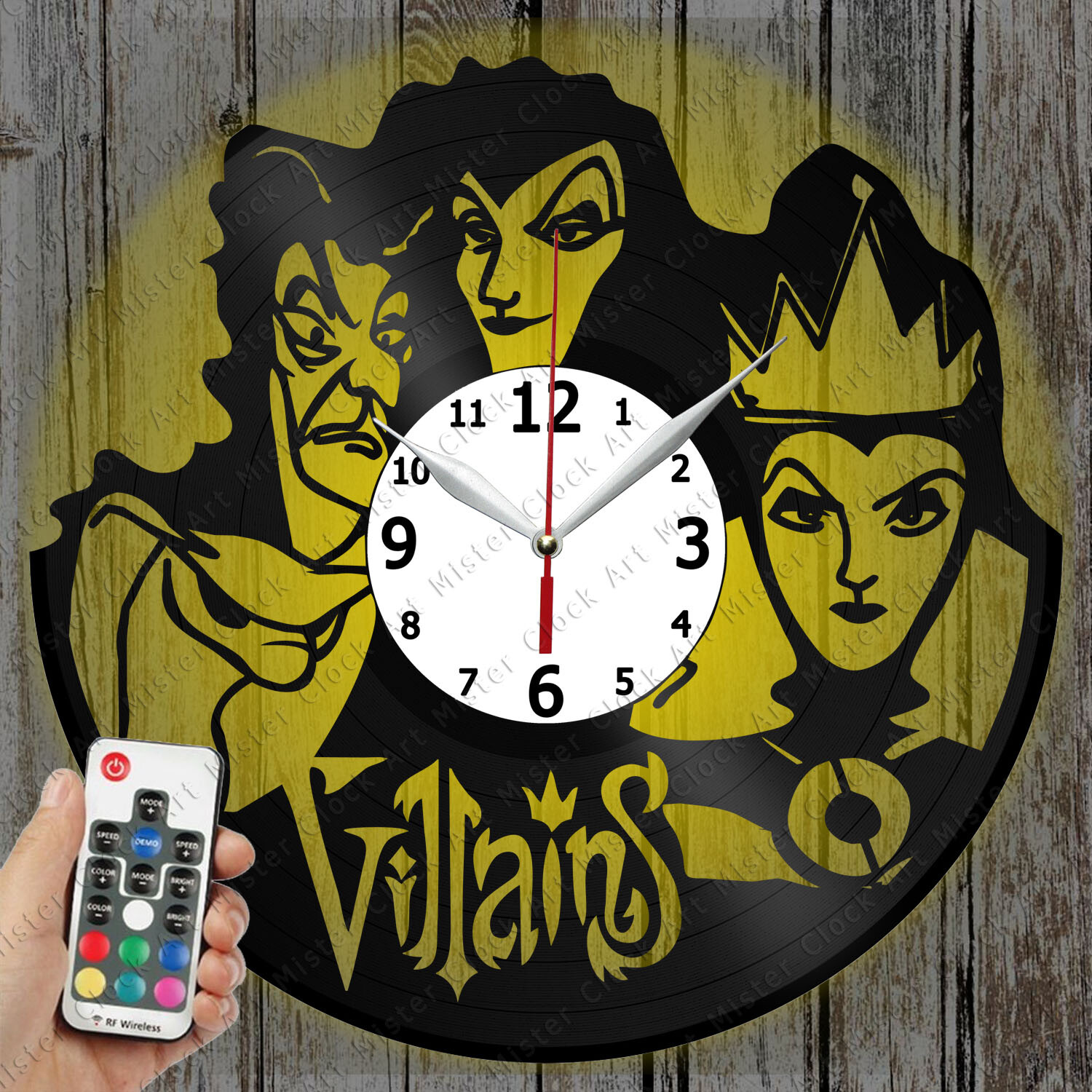 Villains LED Record Clock Unique Art Decor Gift Idea 6841