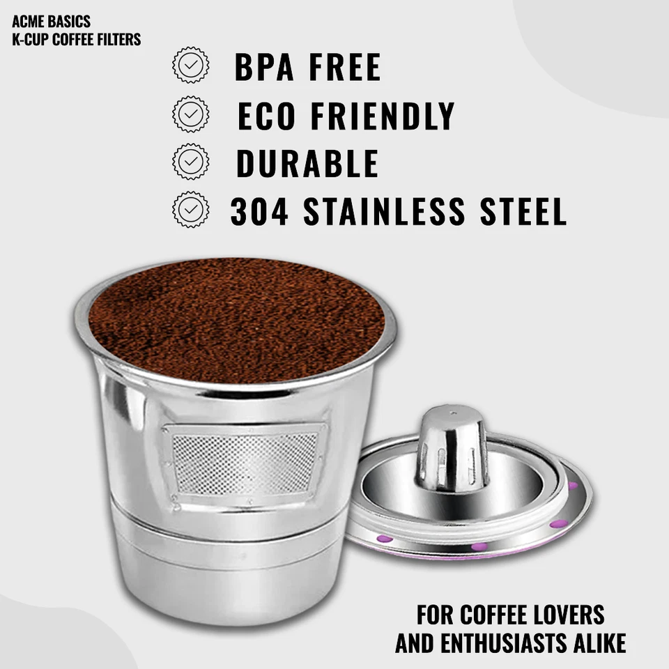 Reusable K Cup Coffee Filters for Keurig 1.0 & 2.0, Reusable Coffee Pods 2-Pack - Image 3 of 4