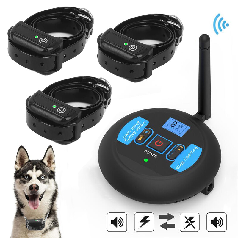 Wireless Electric Dog Fence Pet Containment System Shock Collar For 1/2/3  Dogs