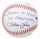 Pete Rose Signed Baseball Sorry I Bet on Baseball Inscription Phillies Reds JSA