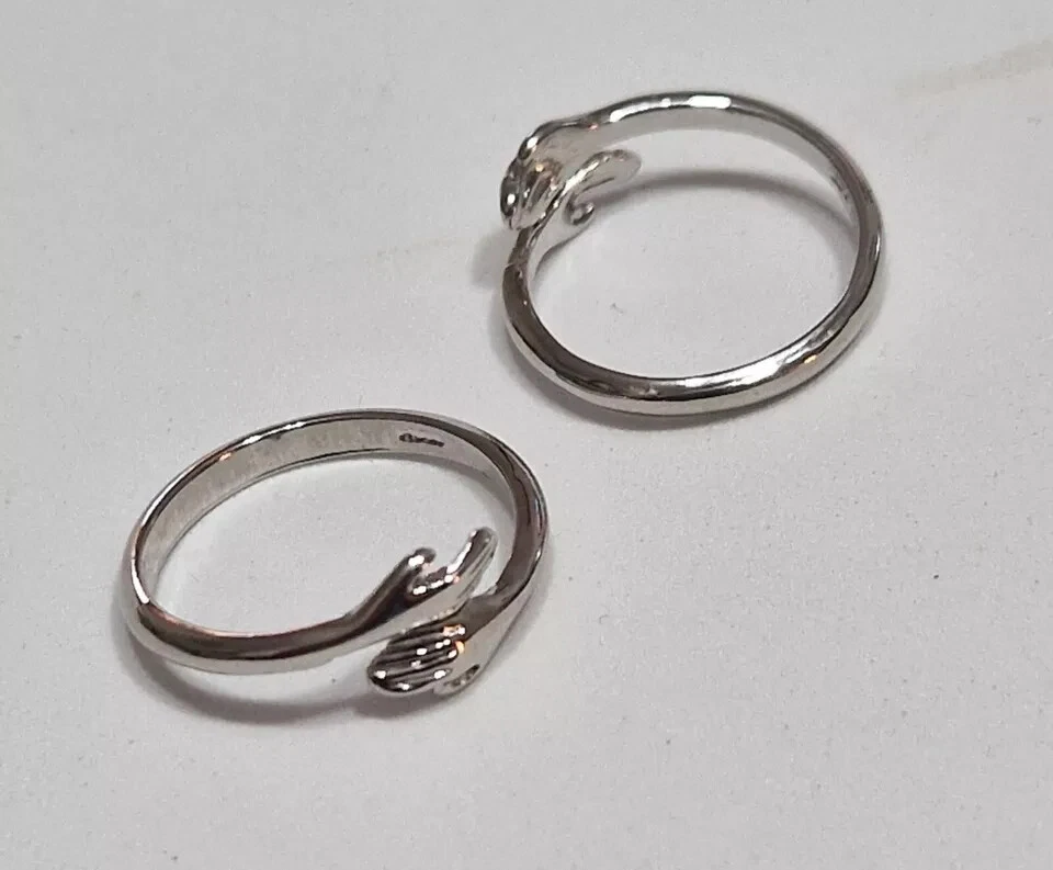 Anello regolabile argento 925 STYLE ABBRACCIO da Donna e uomo cofanetto regalo - Immagine 3 di 4