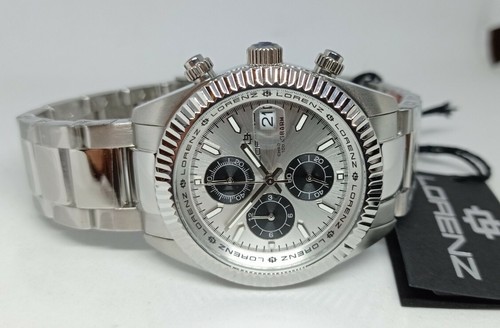 Cronógrafo Para Hombre Reloj Lorenz, 38mm, de acero inoxidable Pulsera de  acero caso, Ginebra, Plata | eBay