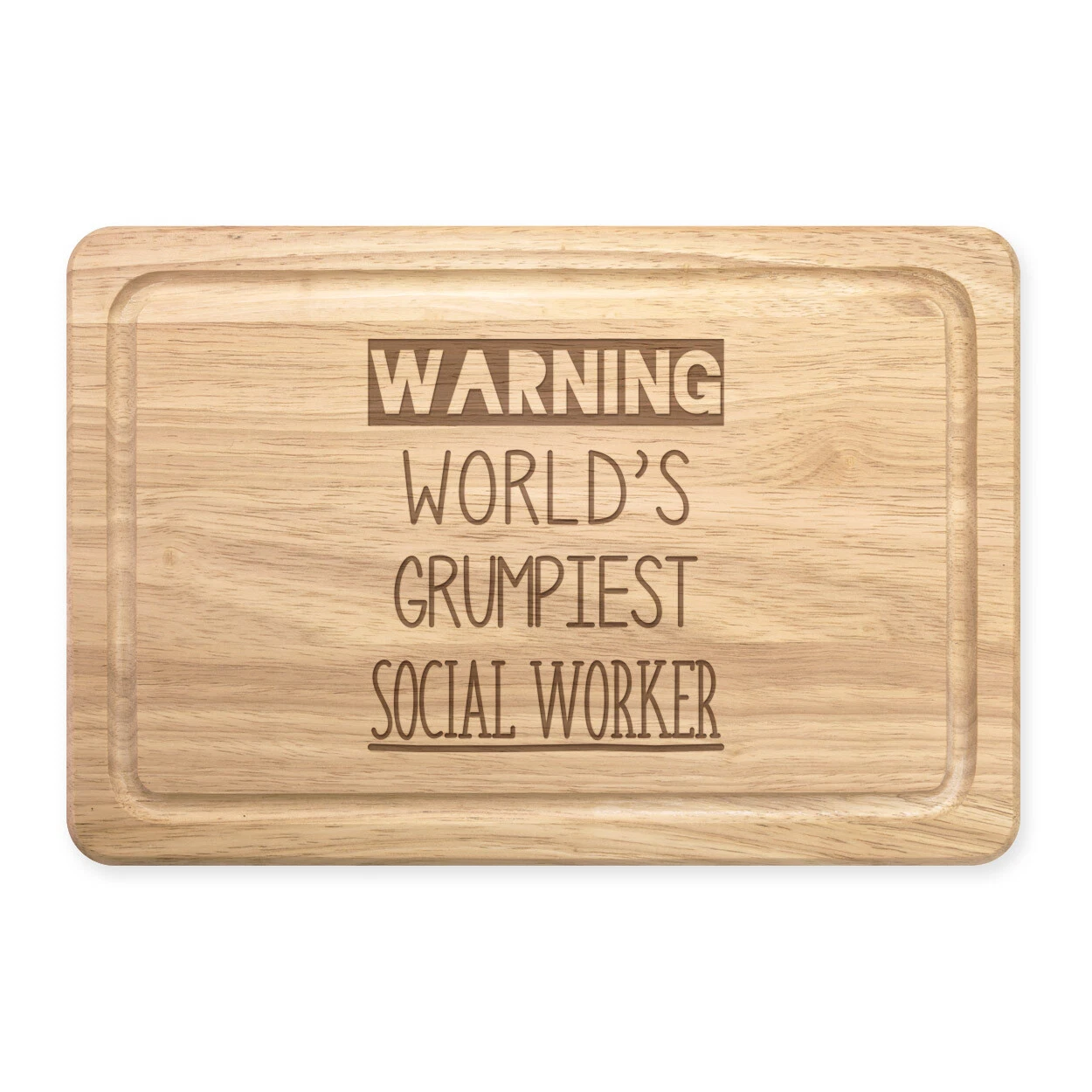Warning World's Grumpiest Social Worker Rectangular Cutting Board Best Key