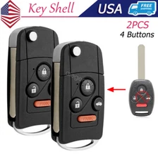 2 Modified Flip Remote Case for 2003 2004 2005 2006 2007 Honda Accord Key Shell