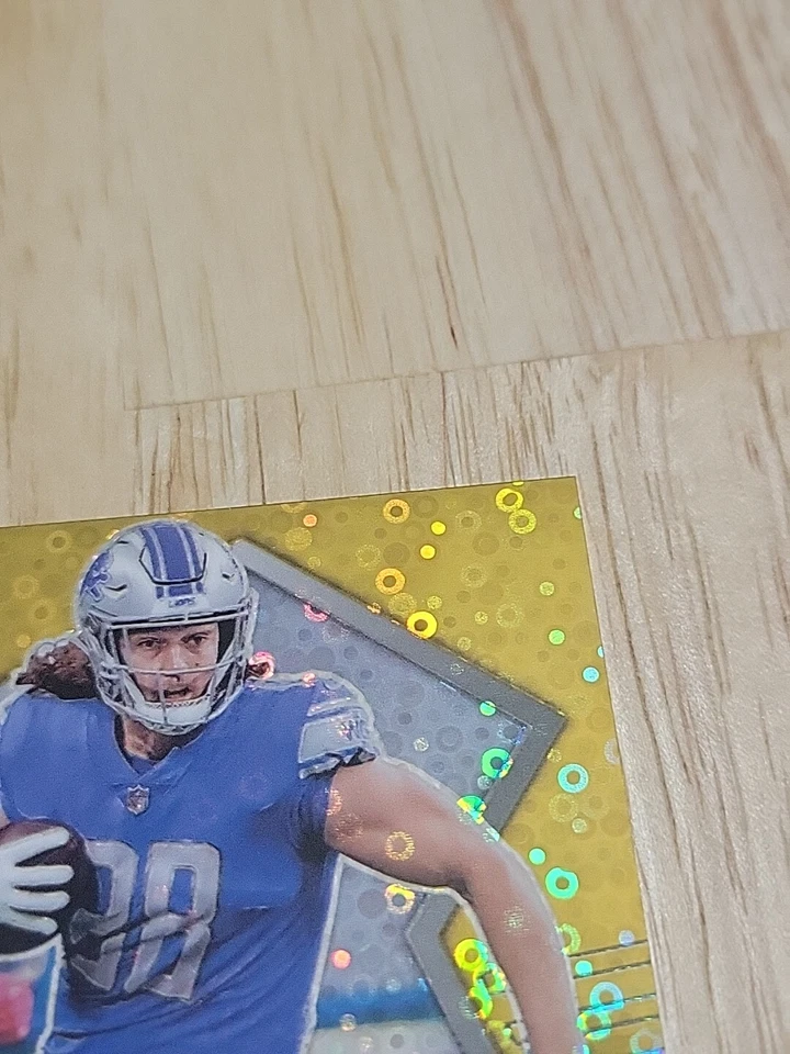 2022 Mosaic TJ HOCKENSON Gold Disco No Huddle Autograph /10 #ANH-TH Lions Auto - Image 3 of 4