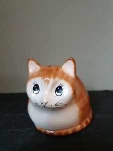 Rare Vintage Babbacombe Devon Studio Pottery Ginger Cat Money Box Piggy Bank Ebay