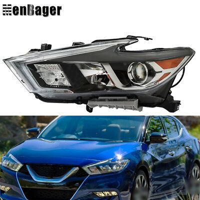 Headlight Left Side For 2016-2018 Nissan Maxima S SL SV Halogen Lamps w/ LED DRL