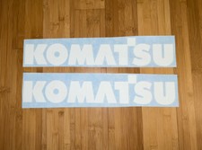 Komatsu 18” White Stickers (Set Of 2) Decals Excavator Construction Machine 4x4