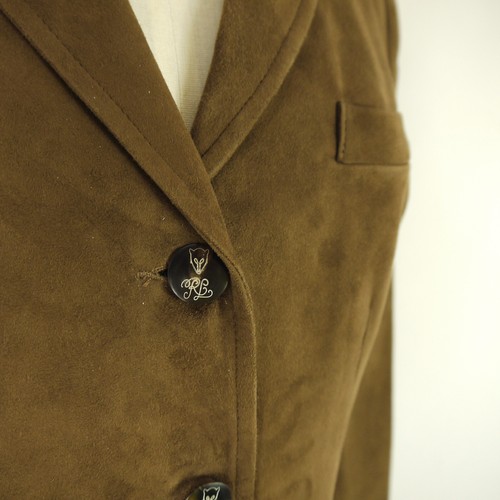 Ralph Lauren giacca scamosciata marrone vintage blazer pelle di capra taglia 10/UK 14 - Foto 3 di 8