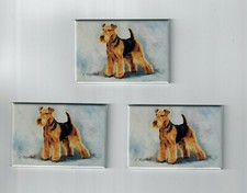 Black-&-Tan Wire Haired Terrier 2" x 3" Magnet Set 3 Magnets By Ruth Maystead