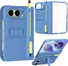For iPhone Duo Hinge Protective Case with Screen Cover Pen Holder with Stylus