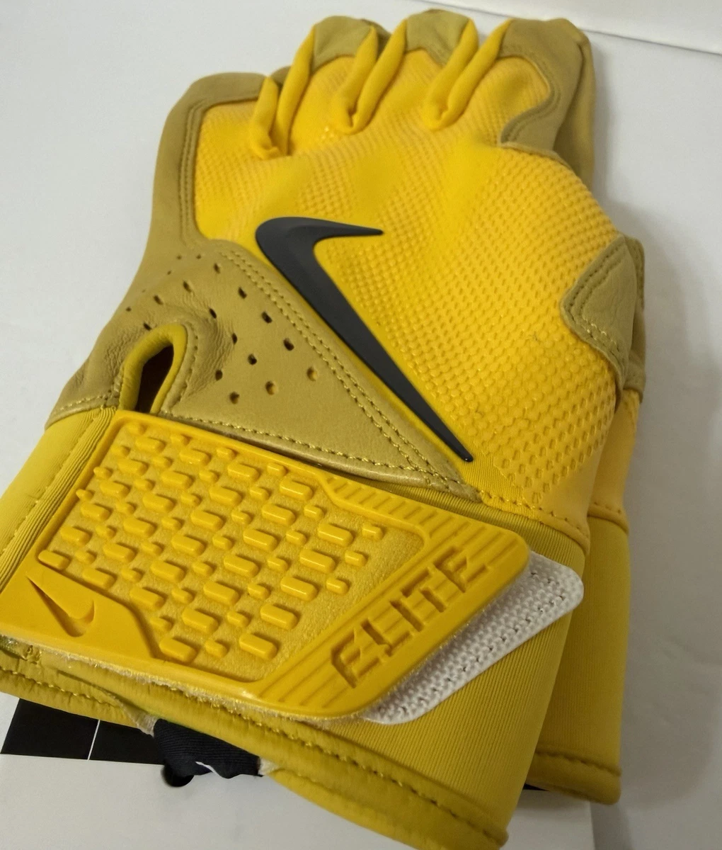 Guantes de bateo Nike Alpha Elite de cuero de oveja amarillo FD7816-730 para hombre talla XL