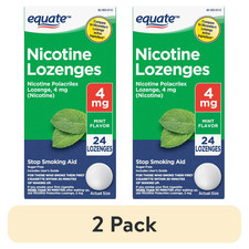 Pack Equate Mini Nicotine Lozenges 2 mg, Mint Flavor, 108 Ct, Stop Smoking Aid