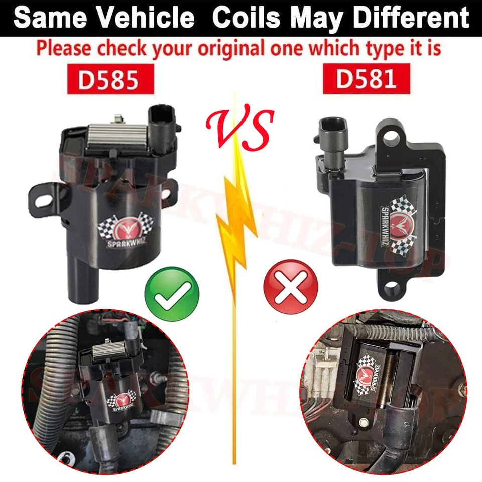 8 Set Round Ignition Coil and Spark Plug Wire For GMC Chevy Silverado 1500 5.3L Foto 4 de 4