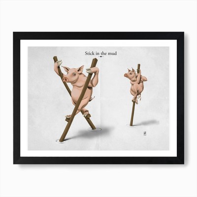 Stick in the Mud Kunstdruck gerahmt Wandbild Poster Leinwanddruck Bild