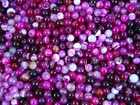 Gemstone Beads Rose Stripe Agate 4mm Round 55pc DIY Jewellery Bracelets
